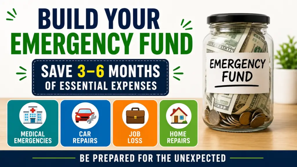 Build Your Emergency Fund Emergency fund illustration showing savings for unexpected financial situations