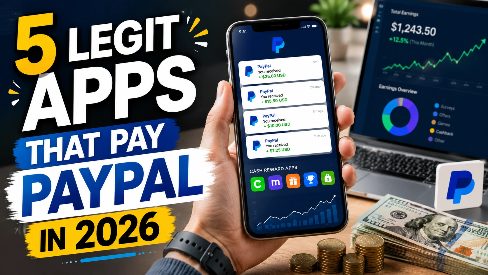 Best cash apps that pay PayPal in 2026 for earning extra money online
