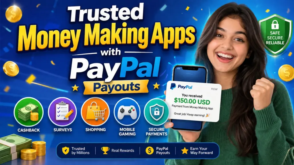 Trusted Money Making Apps with PayPal Payouts Trusted money making apps offering PayPal payouts cashback rewards and survey earnings