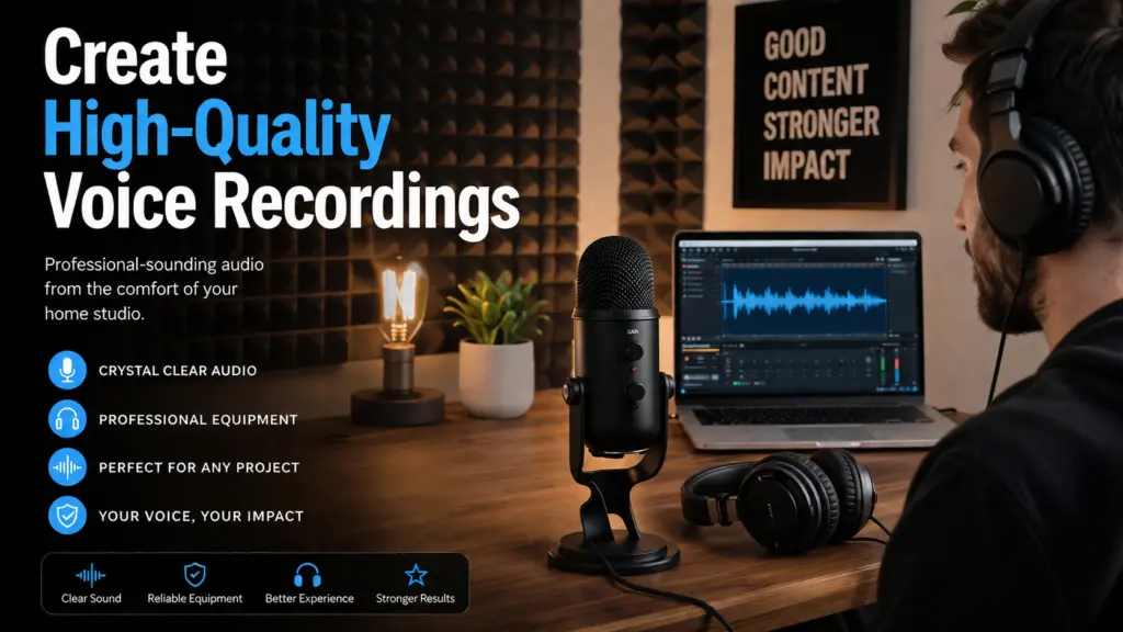 Home Voice Recording Setup Home studio setup for AI voice recording