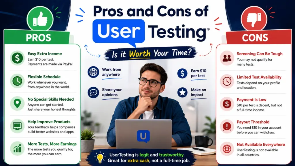 Pros and Cons of UserTesting Comparison of UserTesting advantages and disadvantages for beginners
